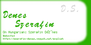 denes szerafin business card